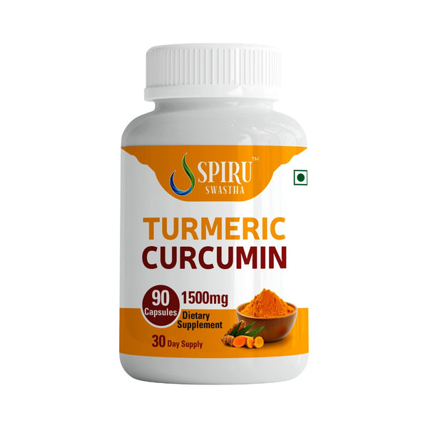 Spiru Swastha Turmeric Curcumin 1500mg with Ginger & Black Pepper | 95% Curcuminoids | Anti-Inflammatory, Joint Pain Relief & Immunity Booster Supplement for Men & Women